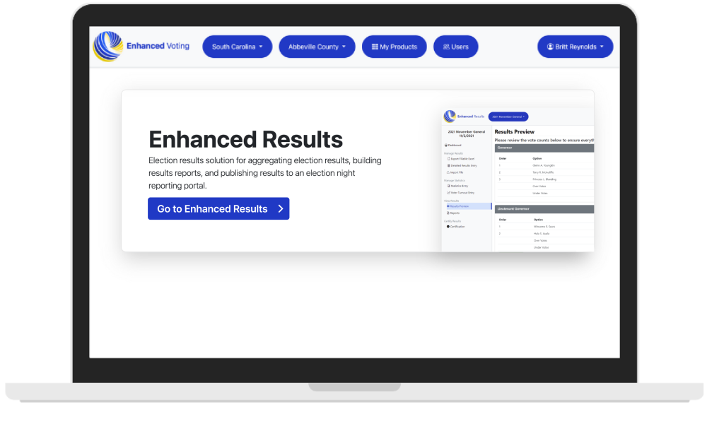 Enhanced Results on a laptop screen